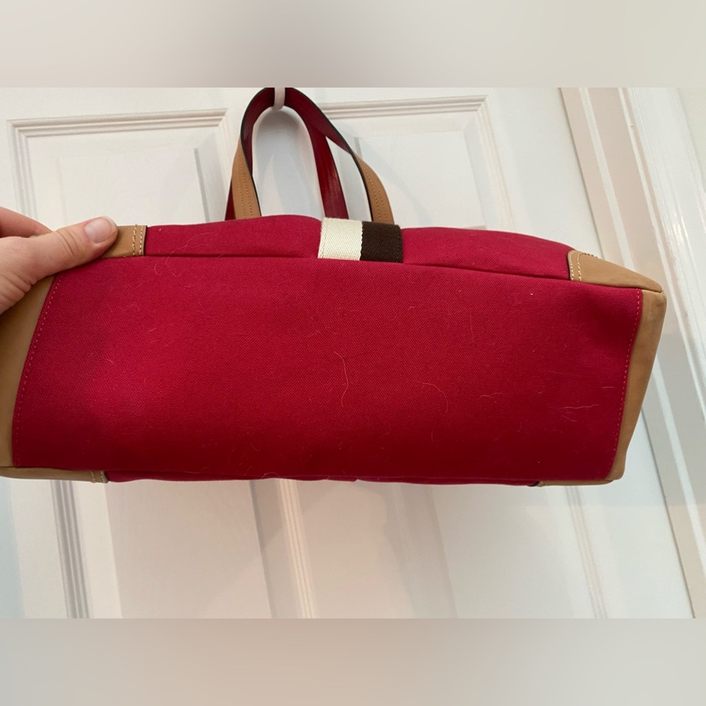 Coach Red Travel Tote / Diaper Tote with Long Strap and So Many Pockets! - Picture 4 of 16